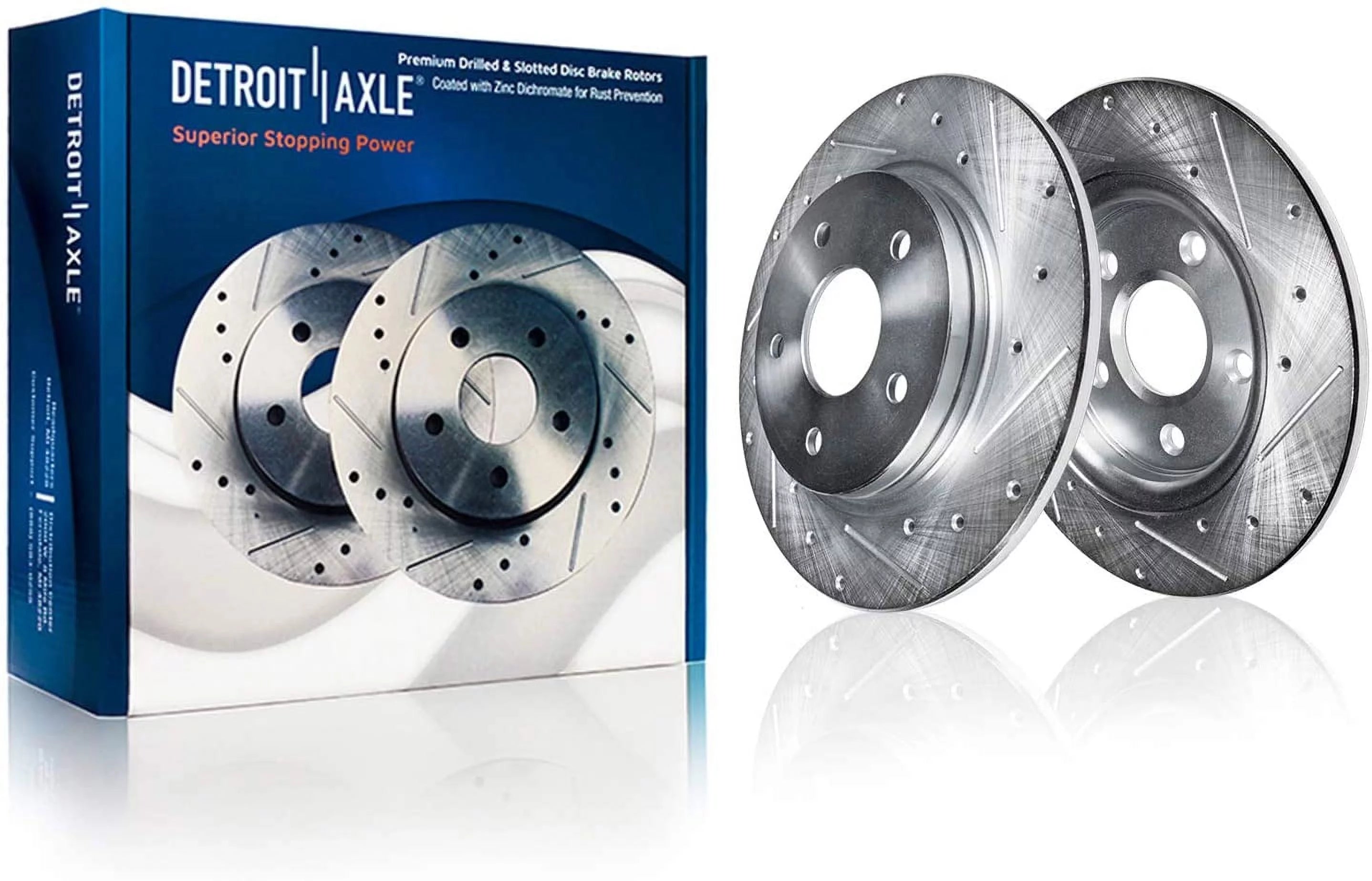 Detroit Axle - Rear Brake Rotors for 2005-2009 Audi A4 Quattro Drilled & Slotted Disc Brake Rotors 2006 2007 2008 Replacement: 11.33 Rotor