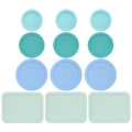 Pyrex 12 Lid Light Aquatic Shades Bundle for 7202, 7200, 7201, 7210 Glassware