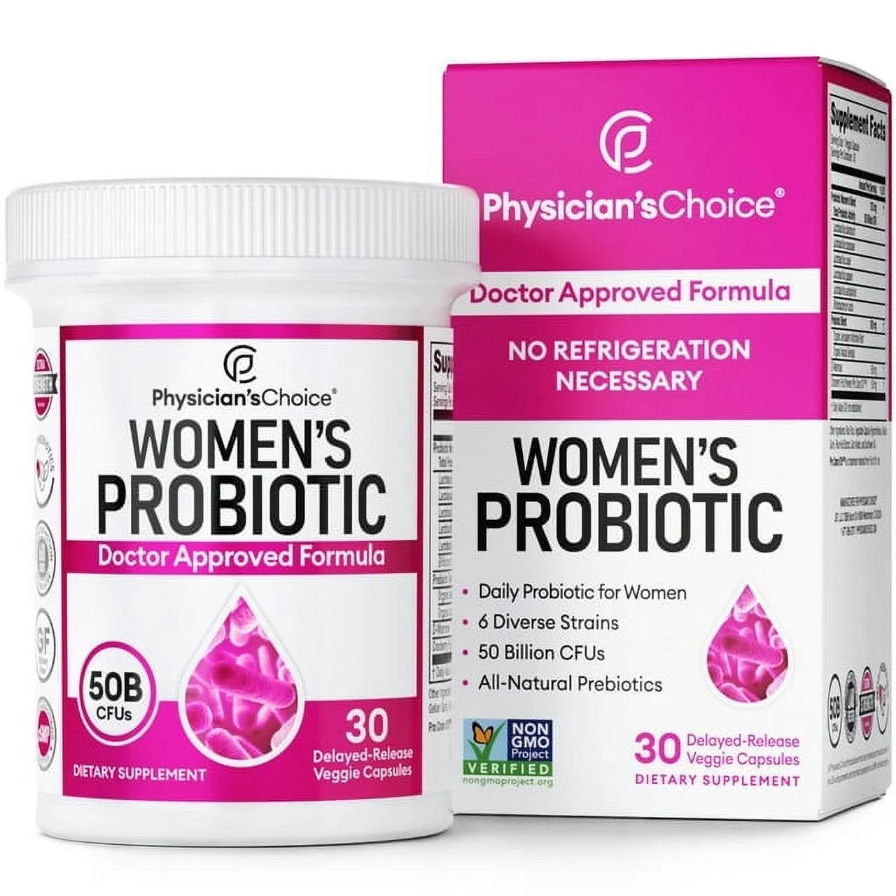 Physician¡¯s Choice Women¡¯s Probiotic with Prebiotic and Cranberry Fruit Powder, 50 Billion CFU, 30 Count