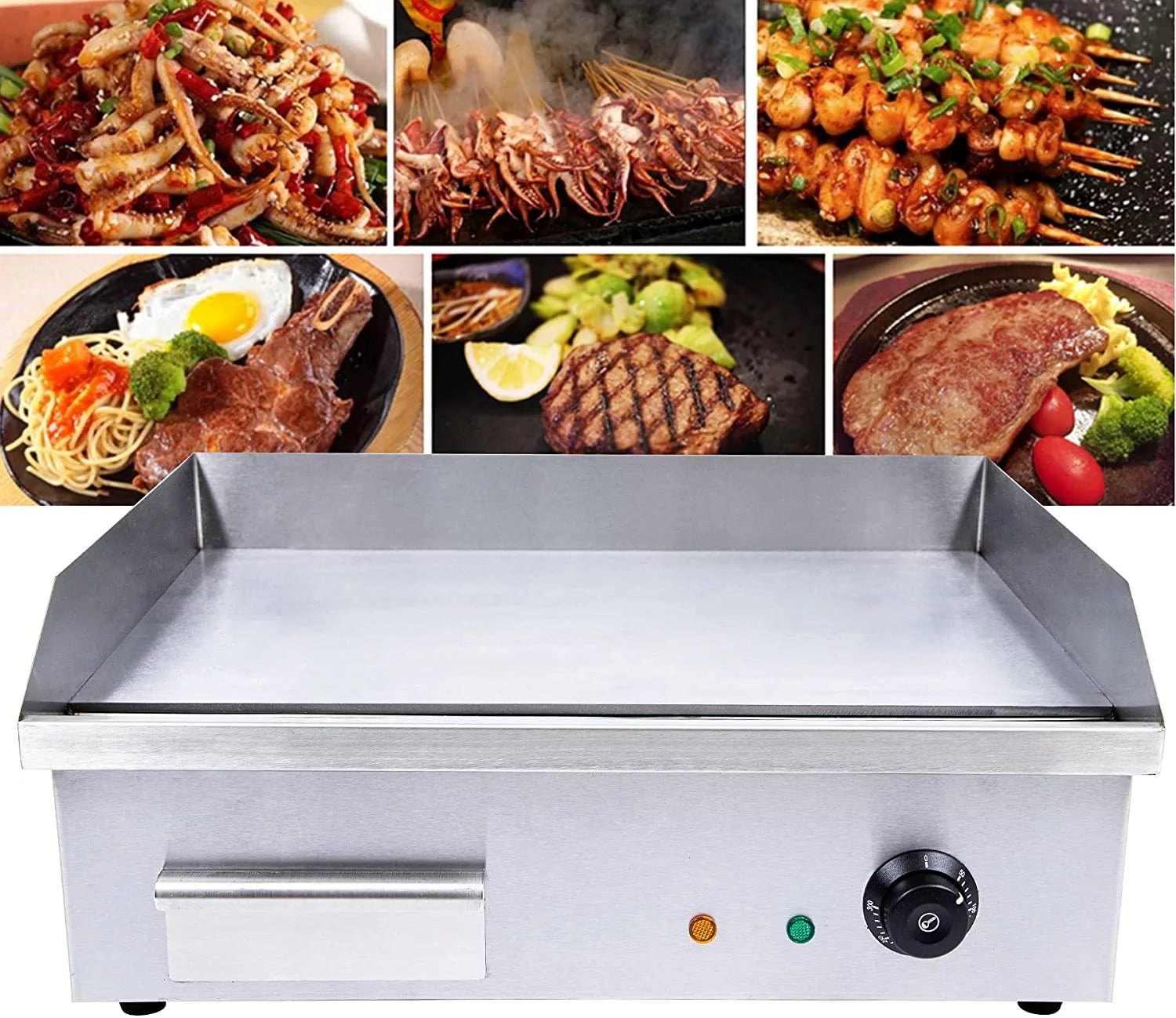 Wuzstar Commercial Nonstick Pancake Griddle,Electric Countertop Teppanyaki Grill Thermostatic Control 3000W
