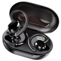 Donerton Bluetooth Headphones, Wireless Earbuds with Sports Earhooks, Earphones in Ear Waterproof with Microphone LED Display, Touch Control, Bluetooth 5.1 Wireless Headset with Charging Case