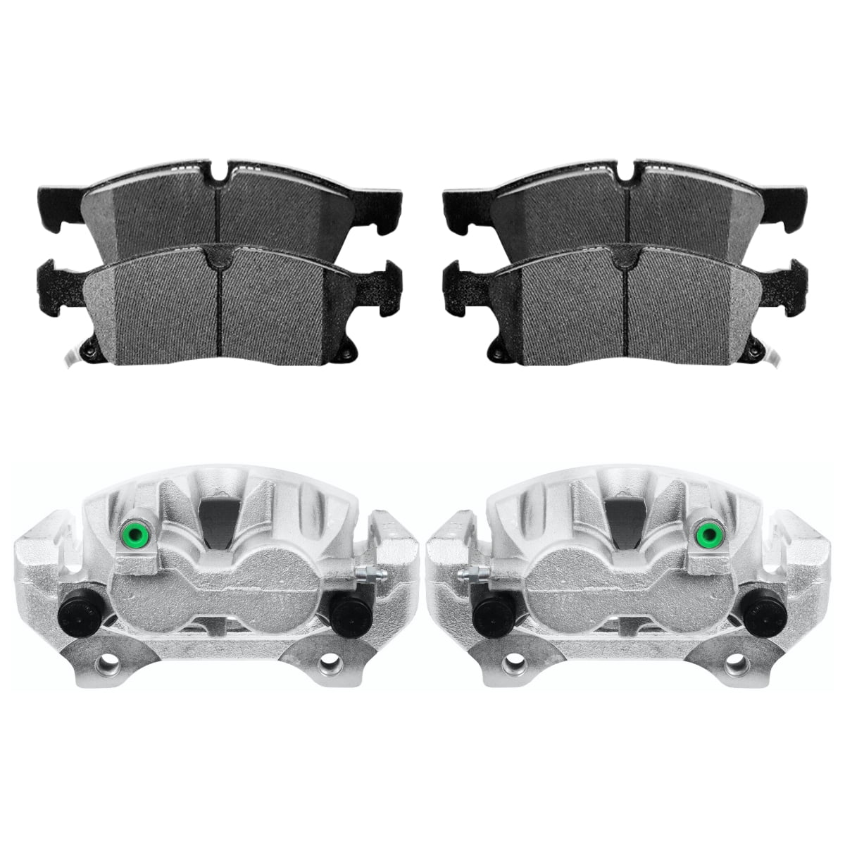 AutoShack Front Brake Calipers and Ceramic Pads Kit Driver and Passenger Side Replacement for 2011-2014 2015 2016 Jeep Grand Cherokee 2011-2016 Dodge Durango 3.0L 3.6L 5.7L V6 V8 AWD RWD BCPKG0863