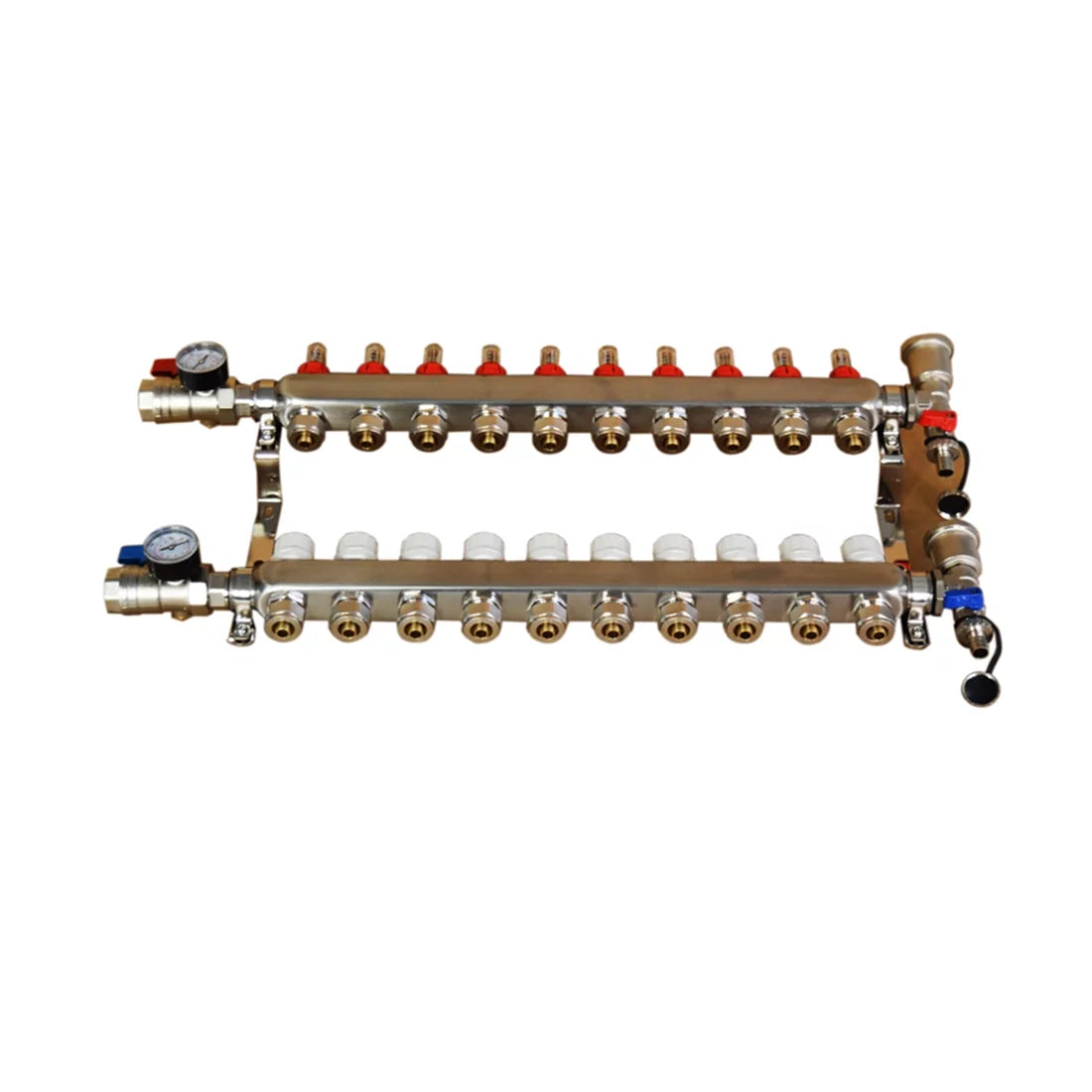 INTBUYING Floor Heating Geothermal Water Separator Stainless Steel 10 Branches