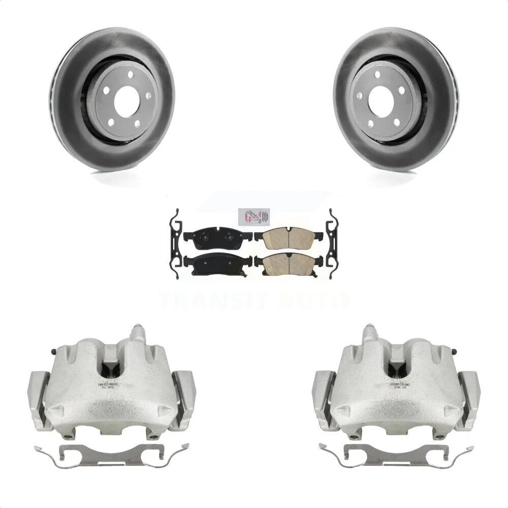 Transit Auto Front Disc Brake Caliper Coated Rotors And Ceramic Pads Kit For Jeep Grand Cherokee With 350mm Diameter Rotor KCG-100385N
