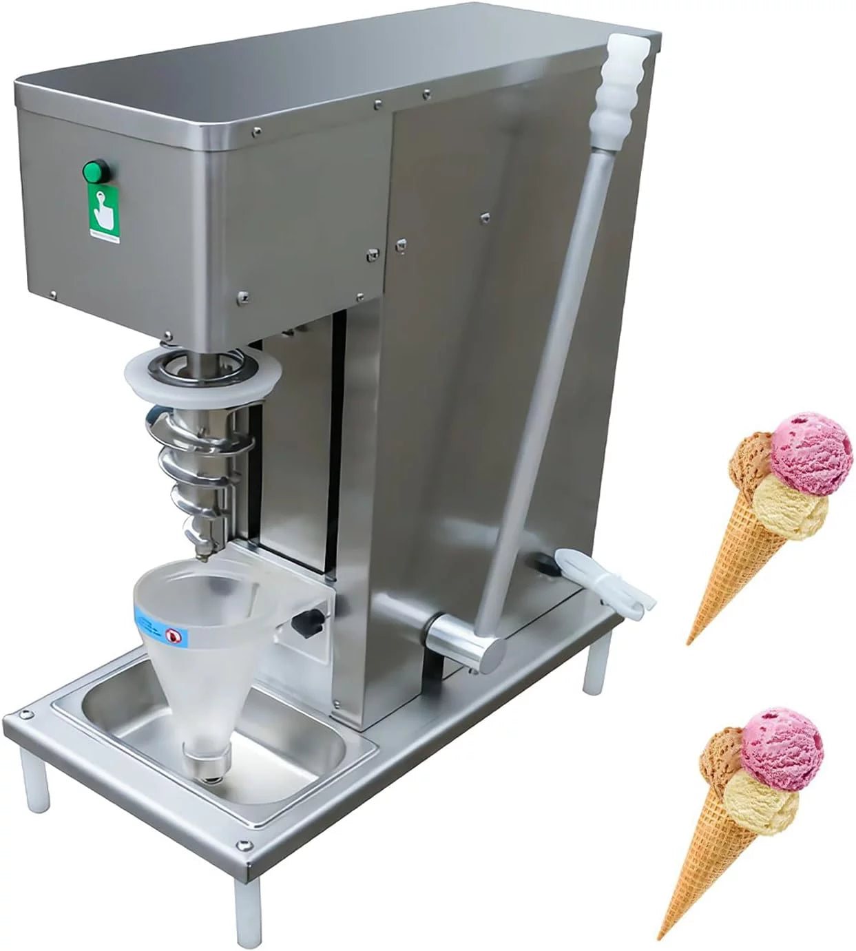 EQCOTWEA Electric Frozen Yogurt Blender Yogurt Milkshake Ice Cream Mixer Stainless Steel Countertop