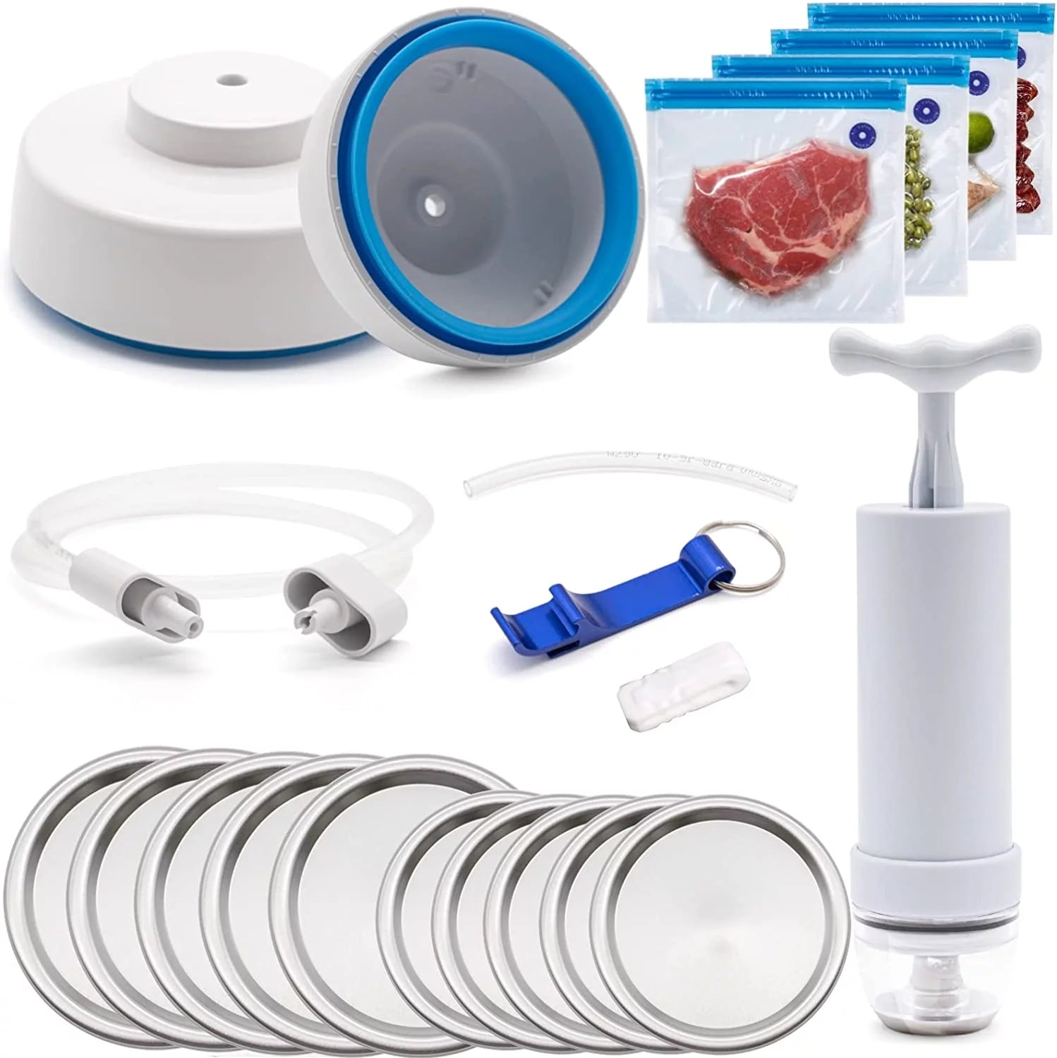 Mason Jar Vacuum Sealer,Vacuum Sealer for Jars Compatible with FoodSaver Vacuum Sealer Machine,Jar Sealer Kit for Wide-Mouth & Regular-Mouth Mason-type Jars,with Jar Attachment-Adapter Hose
