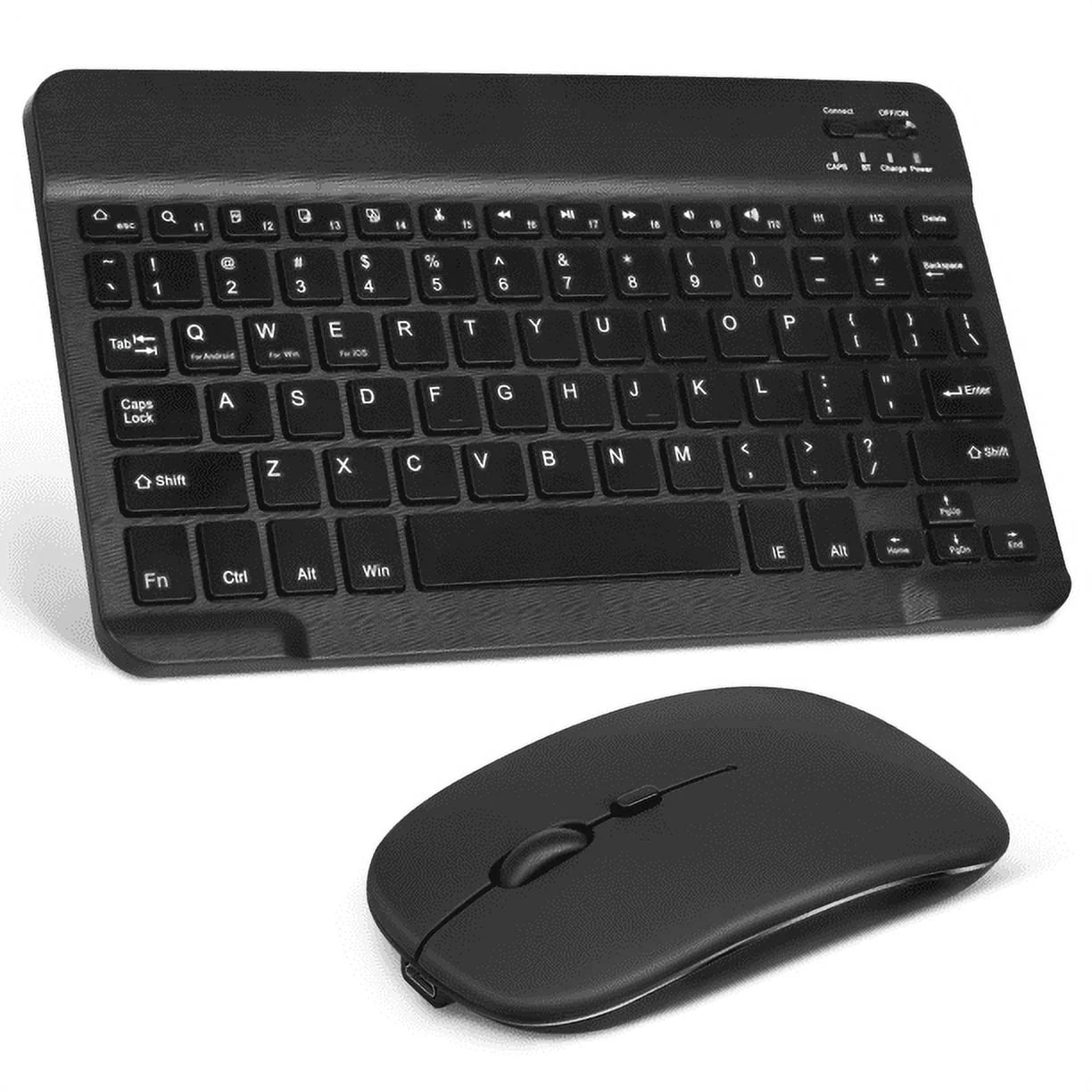 Rechargeable Bluetooth Keyboard and Mouse Combo Ultra Slim Full-Size Keyboard and Ergonomic Mouse for Y Max and All Bluetooth Enabled Mac/Tablet/iPad/PC/Laptop - Onyx Black