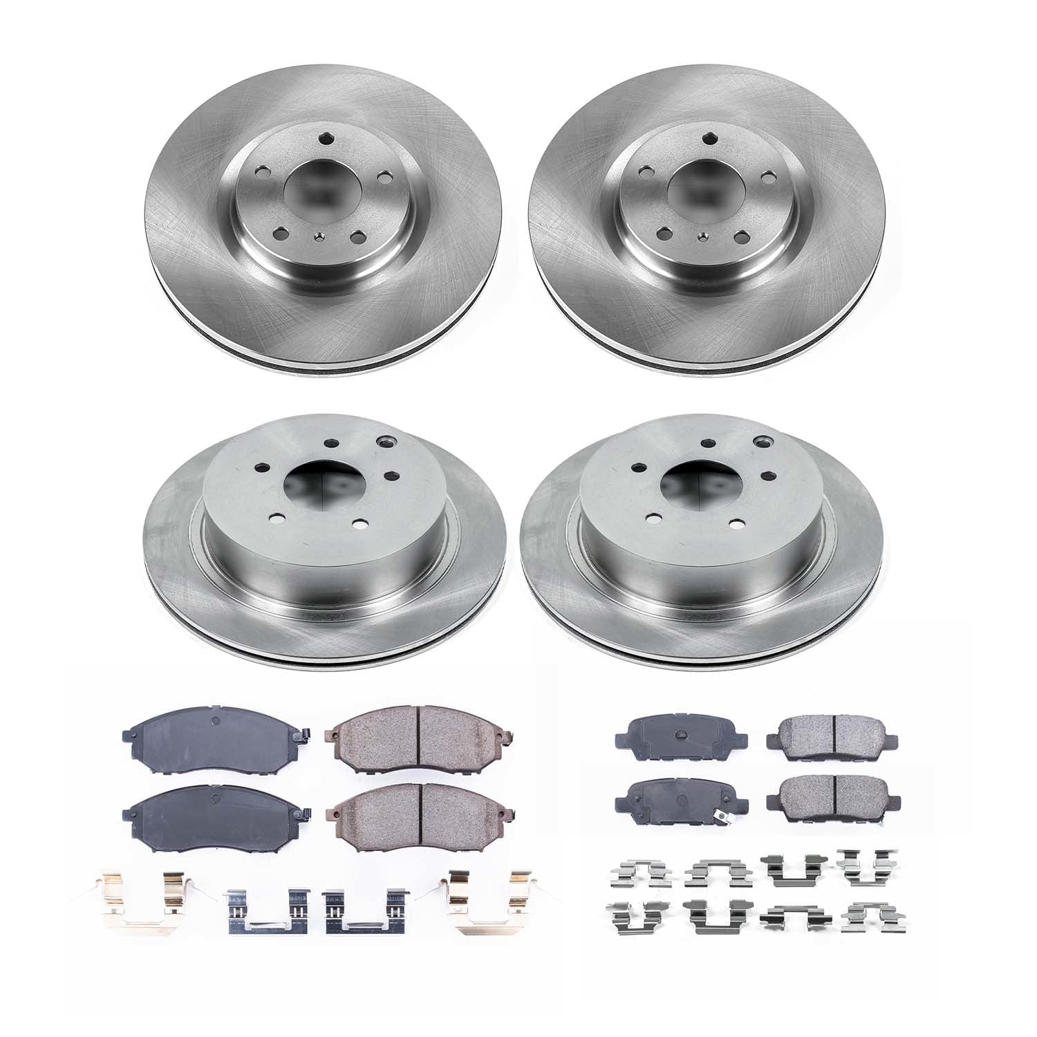 Ultimate Brakes Front and Rear Ceramic Brake Pad and Rotor Kit with Hardware WM81451