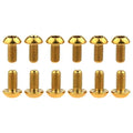 Wanyifa 12Pcs Ti Titanium Bolts Torx M5x10 Bicycle Bike Disc Brake Cycle Rotor Screws Gr5 (Gold)