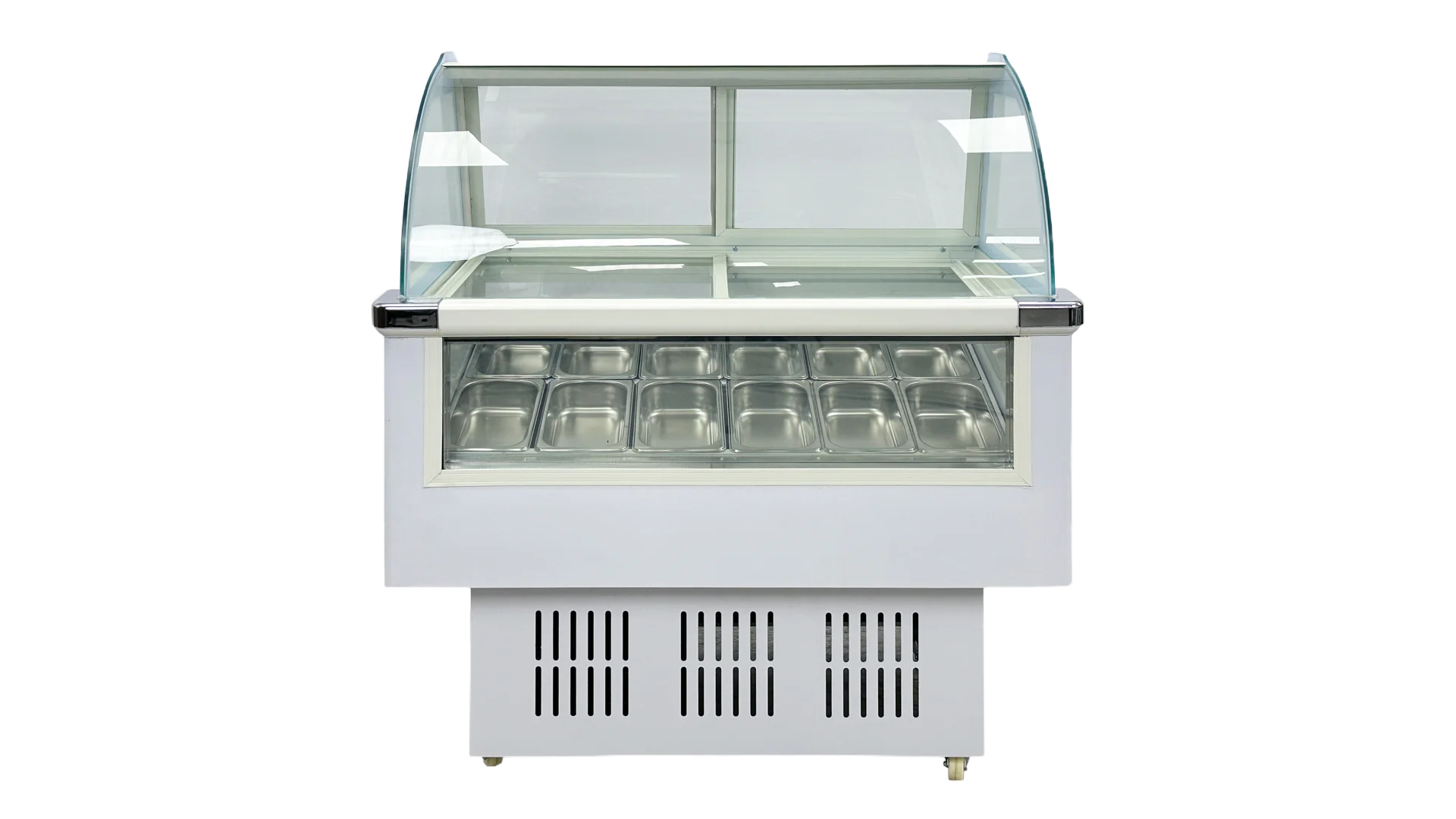 12 Pan Ice Cream Gelato Display Dipping Cabinet Commercial Freezer