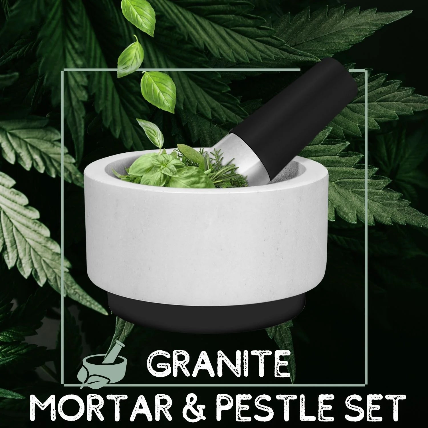 Mortar and Pestle Set (White Marble + Silicone) with Non-Slip Silicone Base and Easy Grip Handle - Molcajete Guacamole Bowl Herb Spice Grinder Salsa Maker, Apothecary Kitchen Tool