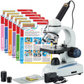 Student 40X-1000X Microscope Kit 360-Degree Rotating Monocular Head with USB Camera and Experiment Cards