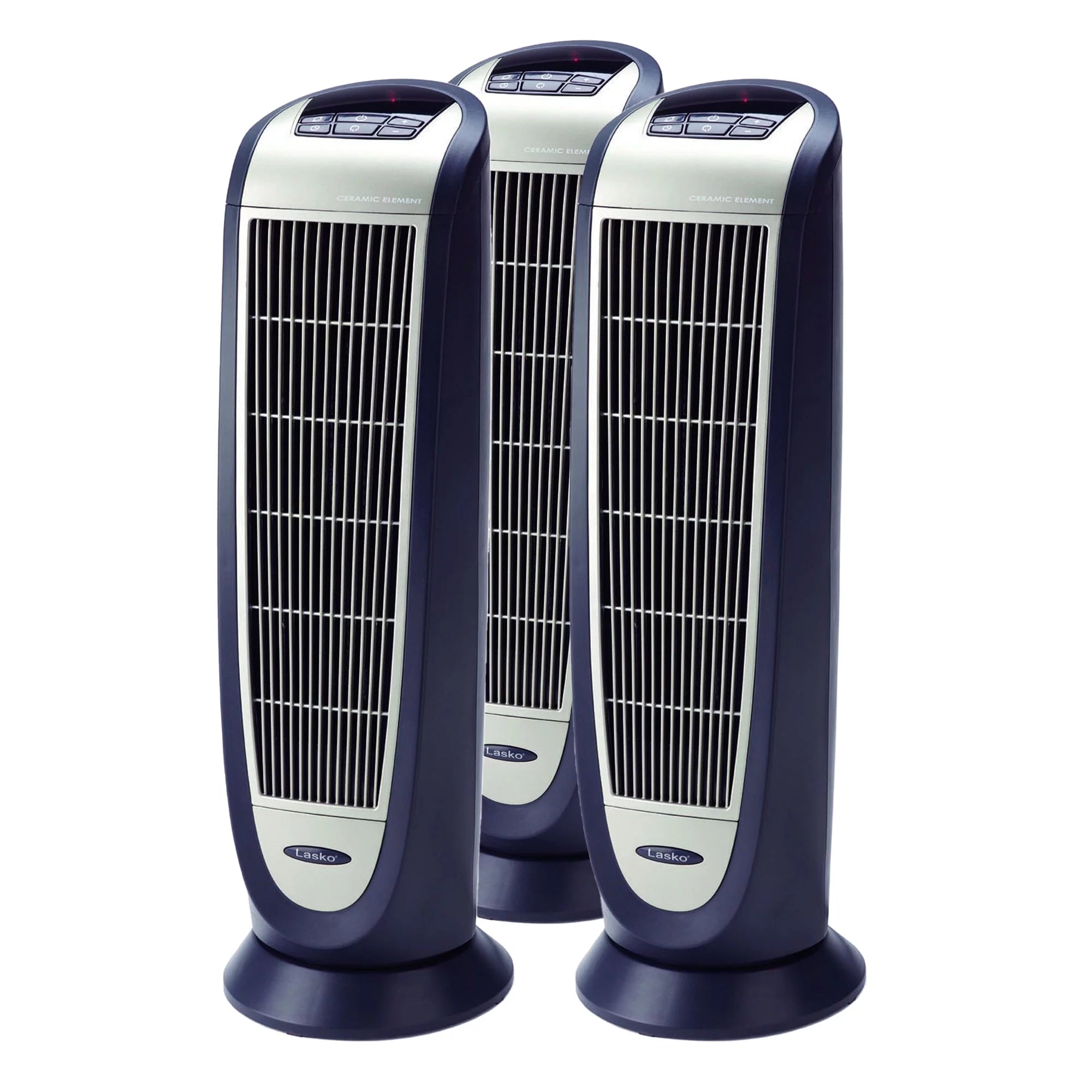 Lasko Portable Electric 1500W Oscillating Ceramic Tower Space Heater 3 Pack