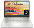 HP Laptop, 15.6 FHD Display, AMD Ryzen 3 3250U Processor, 8GB DDR4 RAM, 1TB SSD, SD Card Reader, Webcam, HDMI, Wi-Fi, USB-C, Windows 10 Home, Silver, JVQ MP