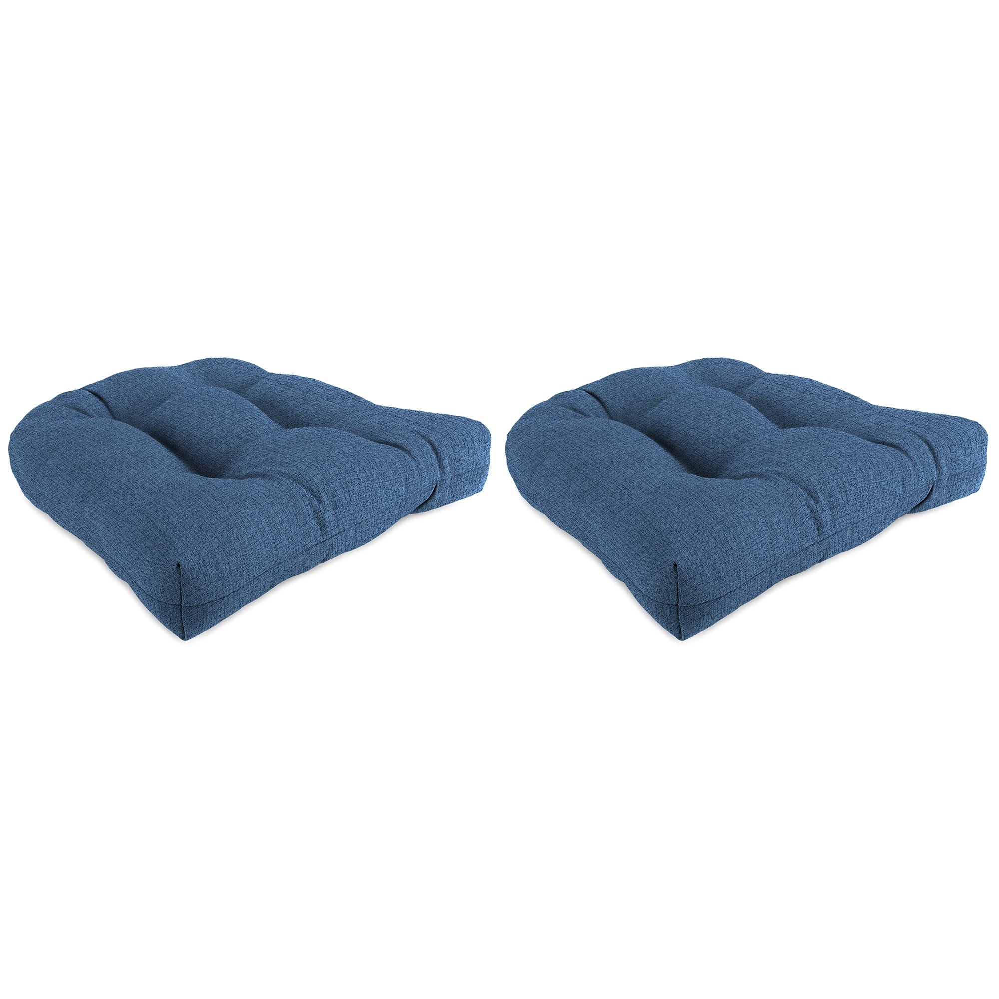 Jordan Manufacturing 18 x 18 McHusk Capri Blue Solid Square Tufted Outdoor Wicker Seat Cushions (2 Pack)