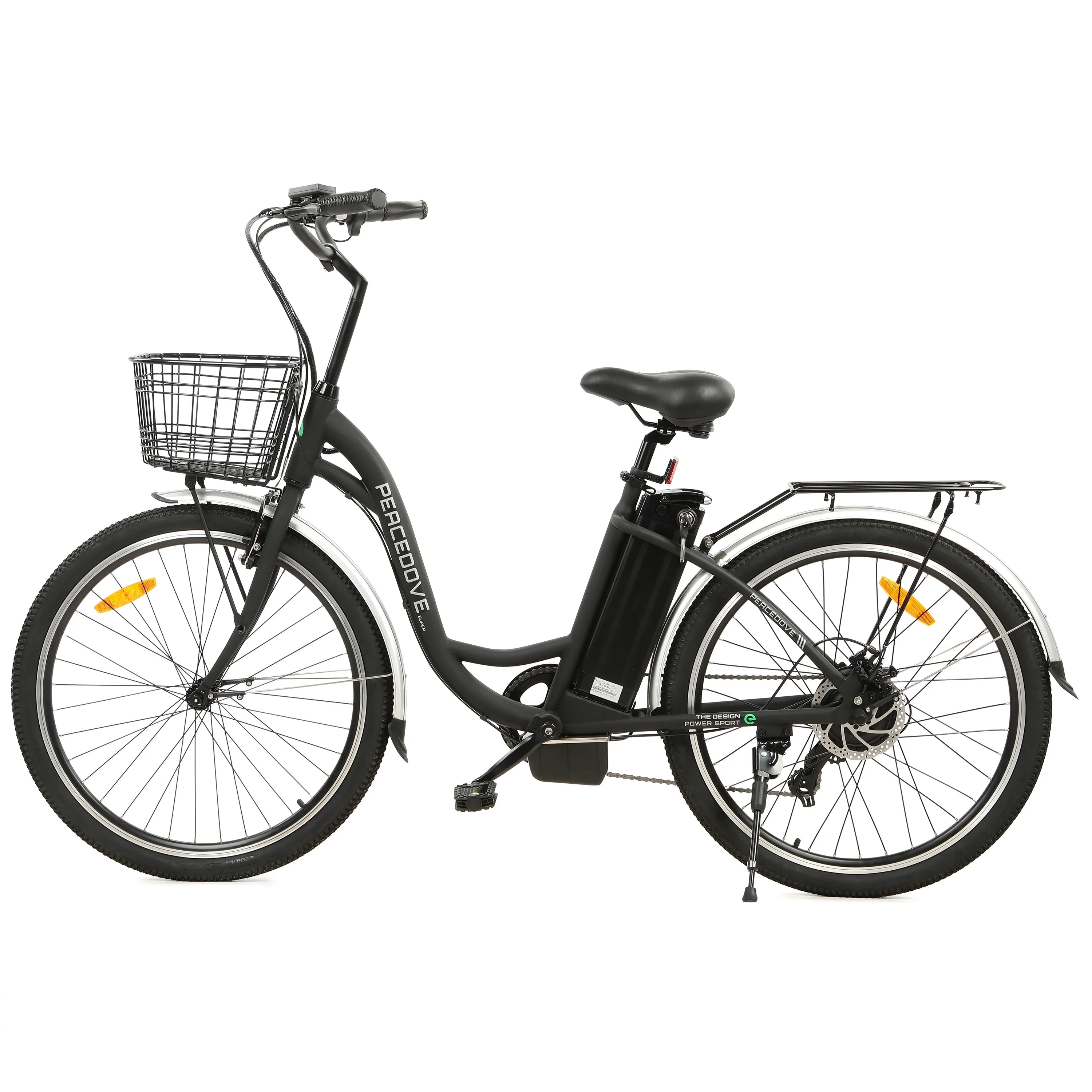 ECOTRIC Electric City 350 W Motor Cruiser Bicycle 26 20 MPH Cityscape with Basket Removable Lithium Battery Step Through E-bike Commute for Adult Female Male Pedal Assist A-E516646