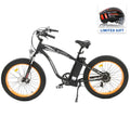 Ecotric 26 ¡Á 4.0 Fat Tire Motorized Electric Bicycle Mountain Beach Snow Removable 750 W 48 V 12.5 Ah Lithium Battery Pedal Assist Black frame and Orange A-E516646
