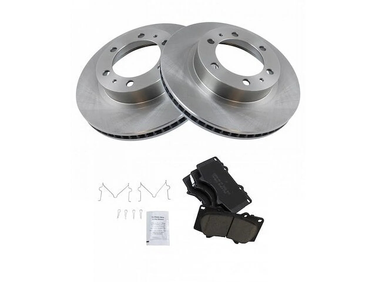 Front Ceramic Brake Pads and Rotor Kit - 6 Lug - Vented Rotors - Compatible with 2005 - 2019 Toyota Tacoma 4WD RWD 2006 2007 2008 2009 2010 2011 2012 2013 2014 2015 2016 2017 2018