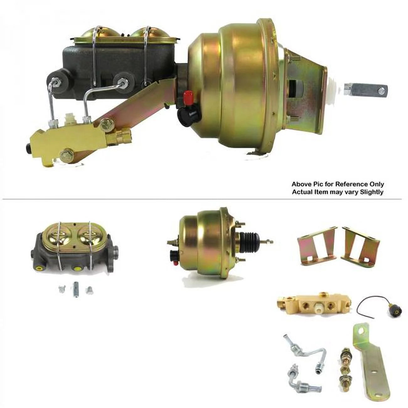 Helix Suspension Brakes & Steering  1958-1964 Chevy Bel Air Firewall Mount Power 7 in. Dual Brake Booster Kit LS Disc & Drum