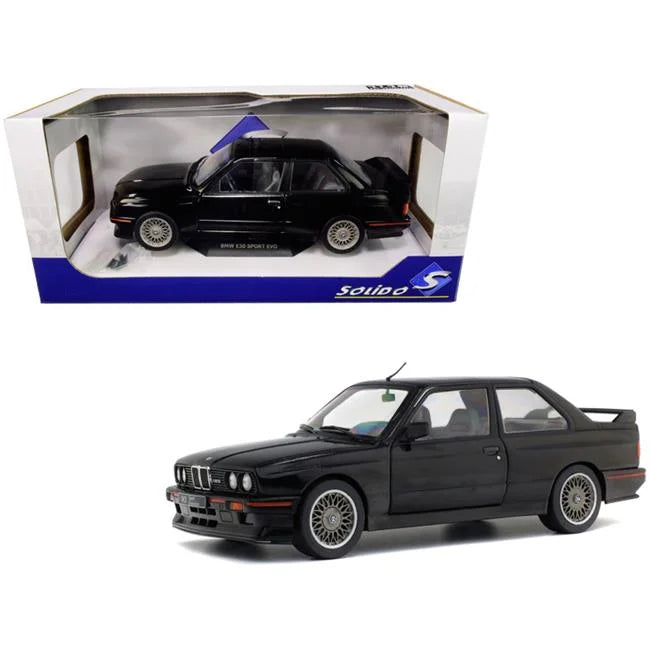 1990 BMW E30 Sport Evo Black 1 by 18 Diecast Model Car