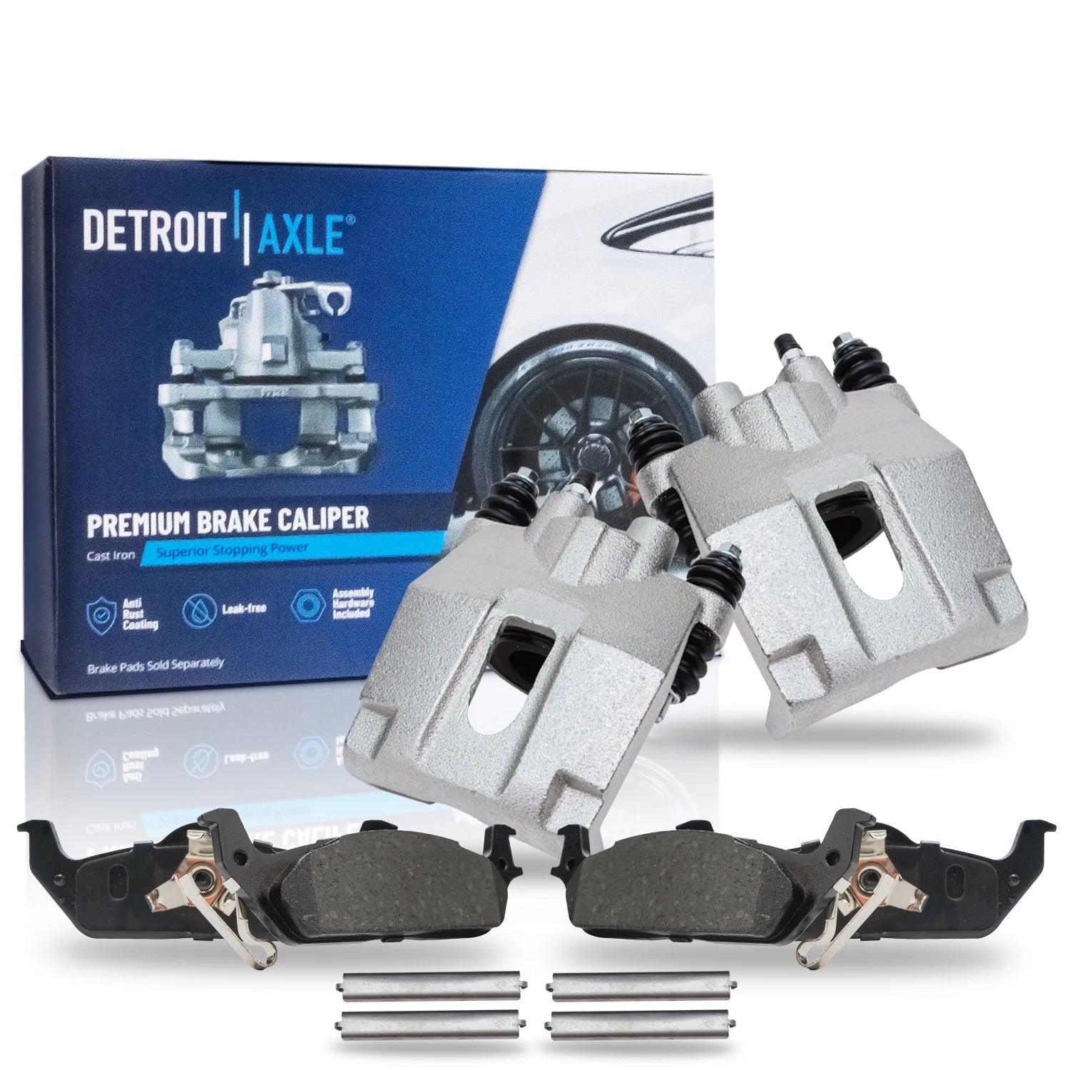 Detroit Axle - Rear Disc Brake Calipers Brakes Brake Pads Replacement for Ford F-150 Lincoln Mark LT