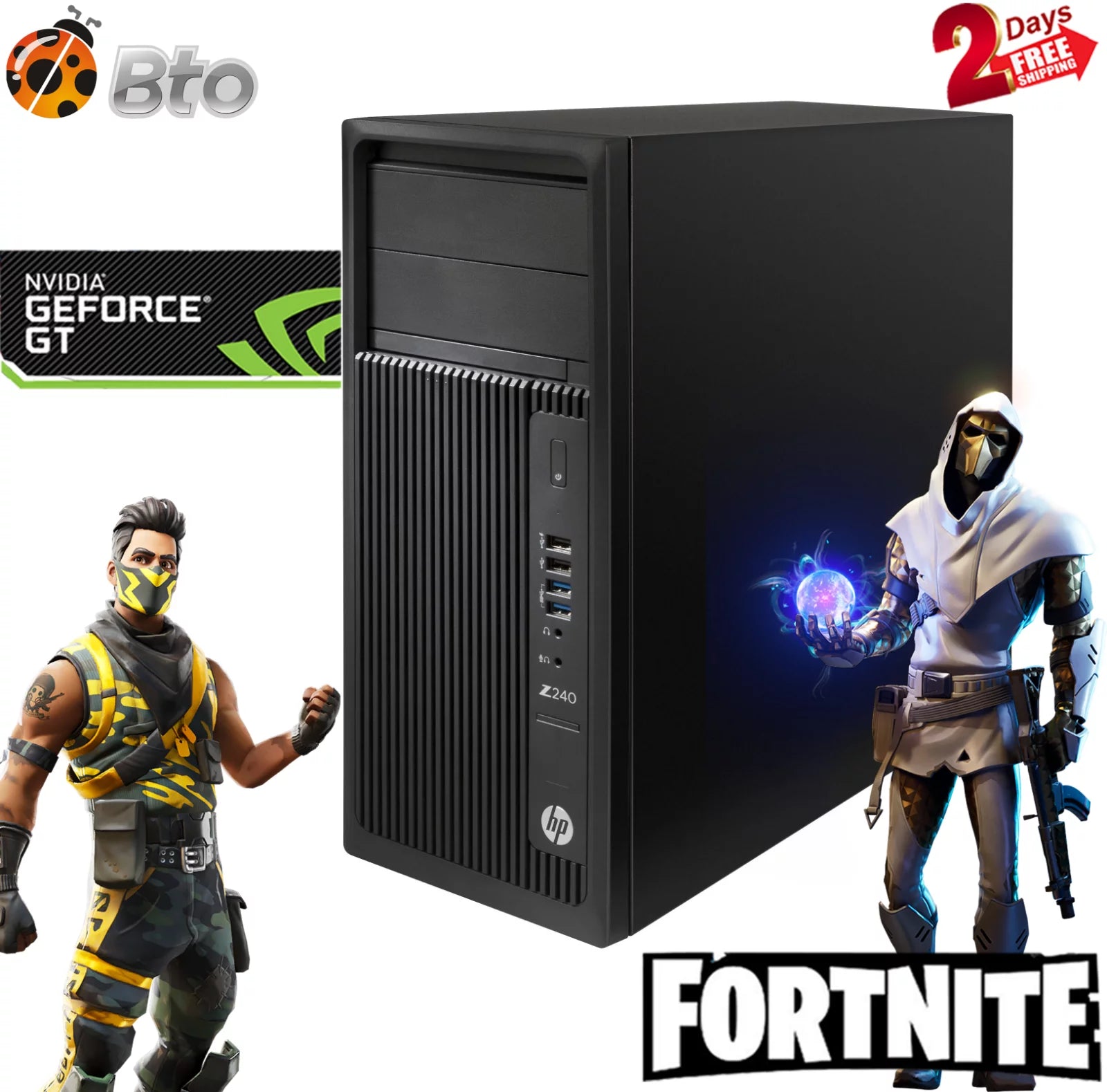 HP Z240 Workstation Gaming Computer Tower, Intel Core i5 6th Gen. 3.2GHz Processor, 8GB DDR4 Ram, 2TB HDD, NVIDIA GT 730 4GB, Bto Keyboard and Mouse, Wi-Fi, Windows 10 Desktop PC (Refurbished)