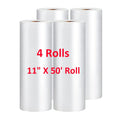 4 Rolls 11 x 50' Vacuum Sealer Bags for Food, BPA Free Food Saver Rolls, Embossed & Commercial Grade, Vacuum Seal Rolls for Seal-a-Meal and FoodSaver Vacuum Sealers