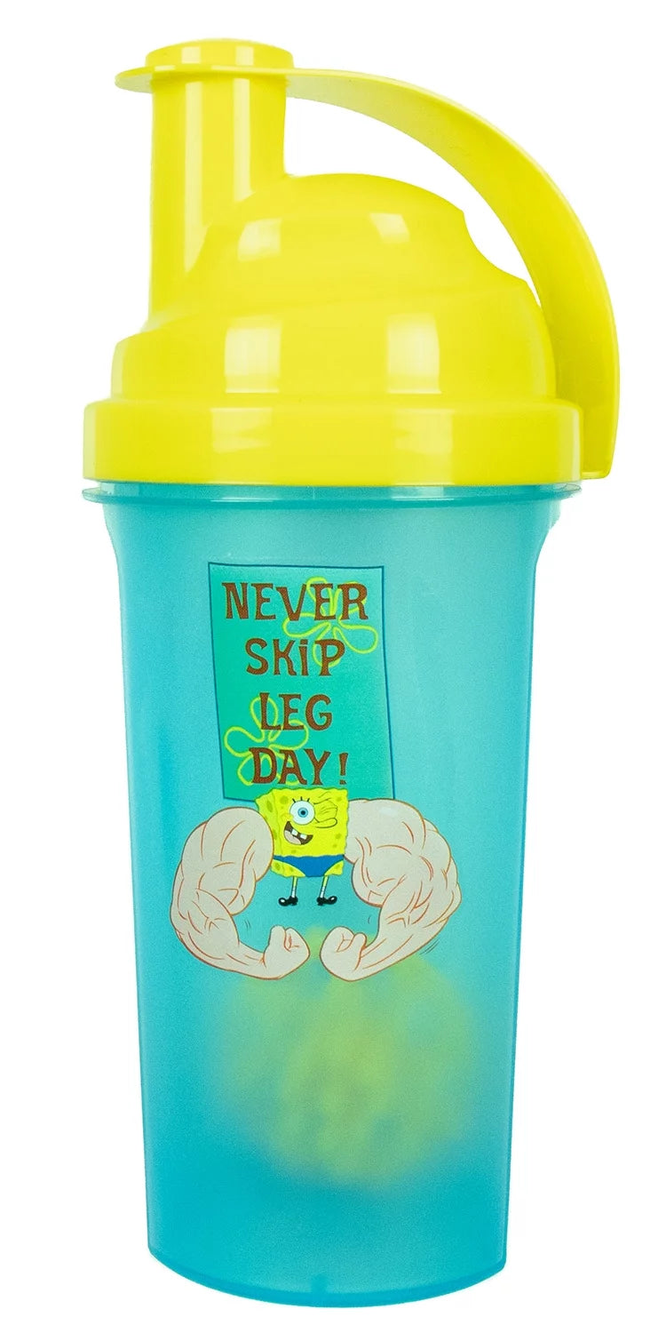 SpongeBob SquarePants Never Skip Leg Day! 28-Ounce Protein Shaker Bottle
