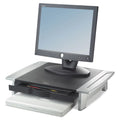 Fellowes Mfg Co. 8031101 Office Suites Standard Supports 80 lbs. 19.78 in. x 14.06 in. x 4 in. to 6.5 in. Monitor Riser For 21 in. Monitors - Black/Silver