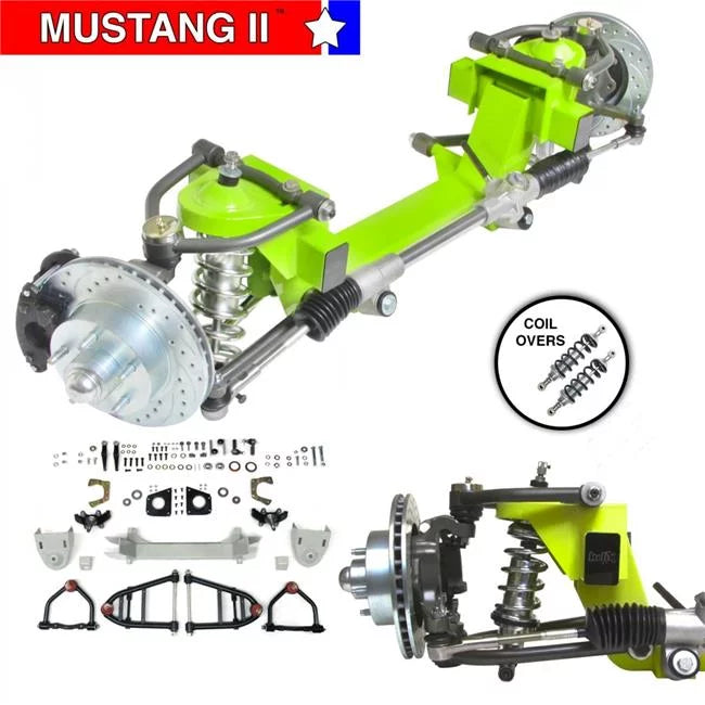 Helix Suspension Brakes & Steering 9086099 IFS Coilover Shock 2 in. Drop 5 x 5 Manual Right Hand Drive Rack Without Crossmember for 1933-1936 Terraplane Car Mustang 2
