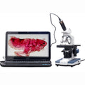 AmScope 40X-2500X LED Digital Monocular Compound Microscope w 3D Stage +1.3MP USB Imager New