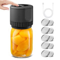 moobody Electric Mason Jar Vacuum Sealer Kit Cordless Automatic Jar Sealer Kit for Food Storage and Fermentation with Wide-Mouth and Regular-Mouth Mason Jar Lids