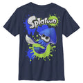 Boy's Nintendo Splatoon Spleediddle Splat  Graphic Tee Navy Blue X Small